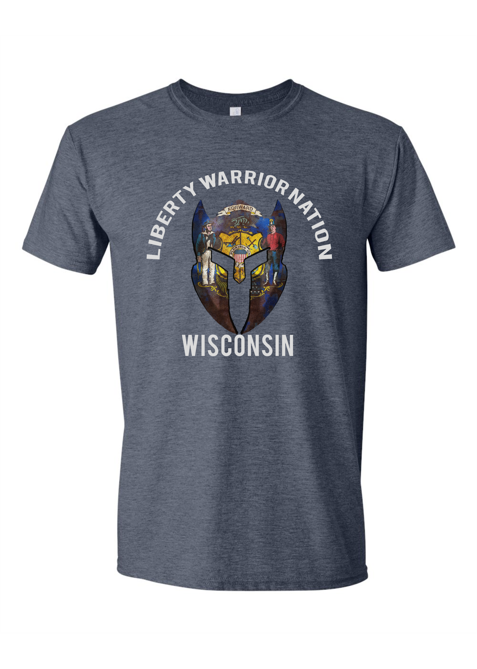 LWN Liberty Warrior Nation Wisconsin v2 with Text Shirt