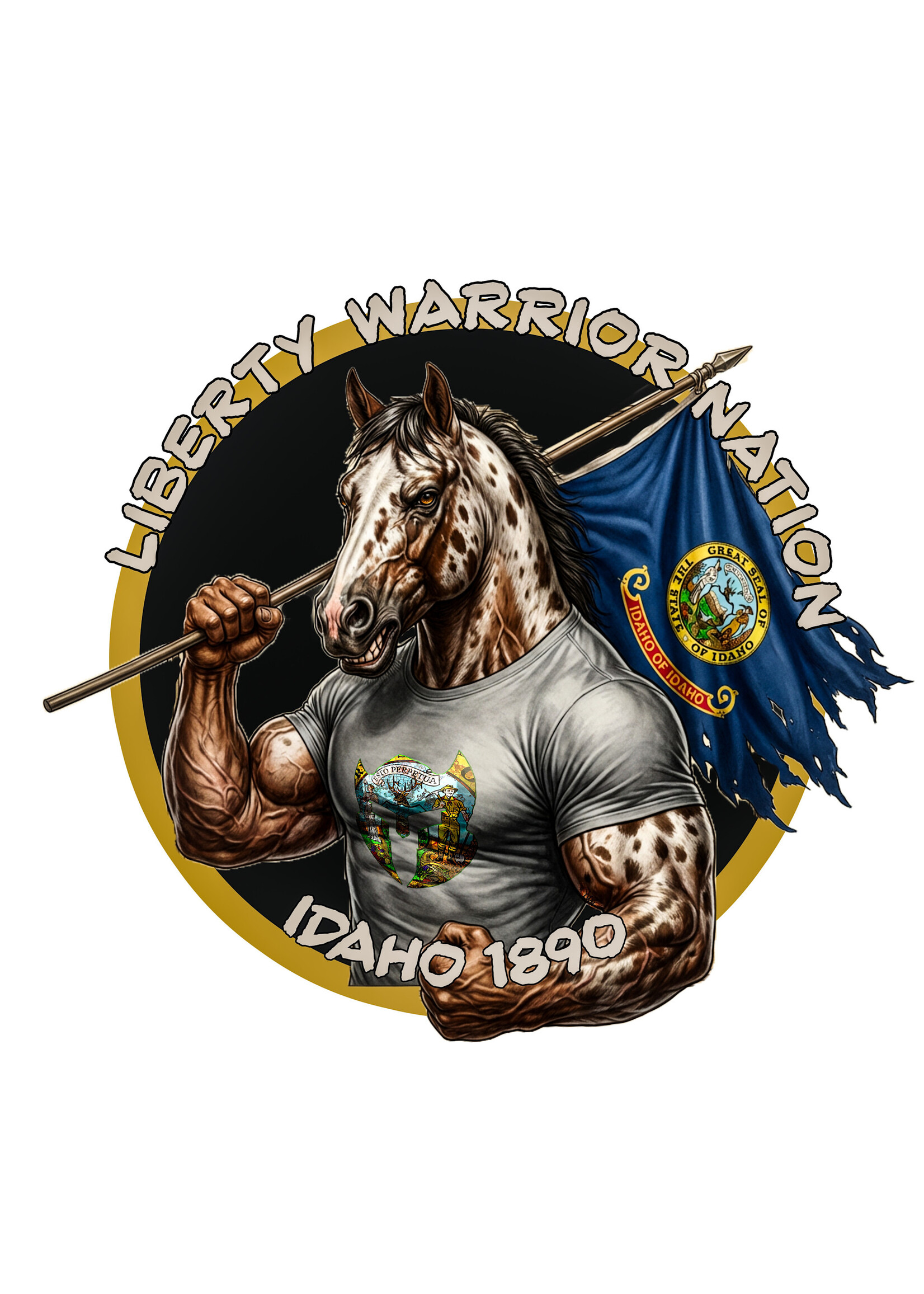 LWN Liberty Warrior Nation State Animal Idaho Uv Sticker