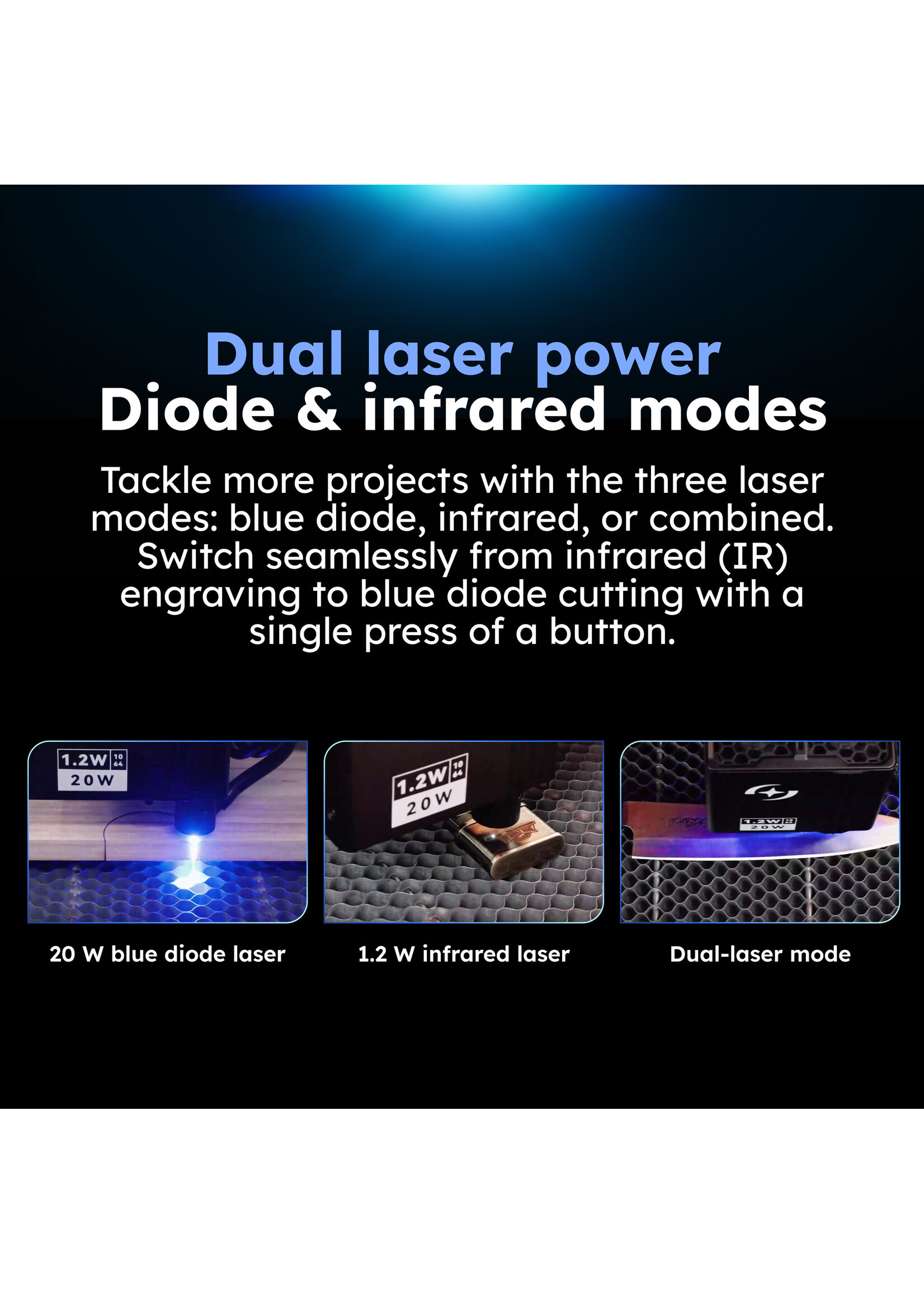 AtomStack Kraft Dual Laser Cutter - 20 W Diode + 1.2 W IR