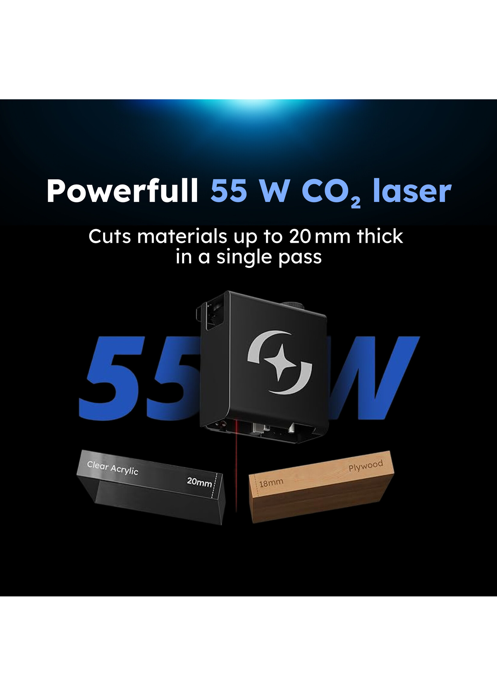 AtomStack Hurricane Laser Cutter - 55 W CO2