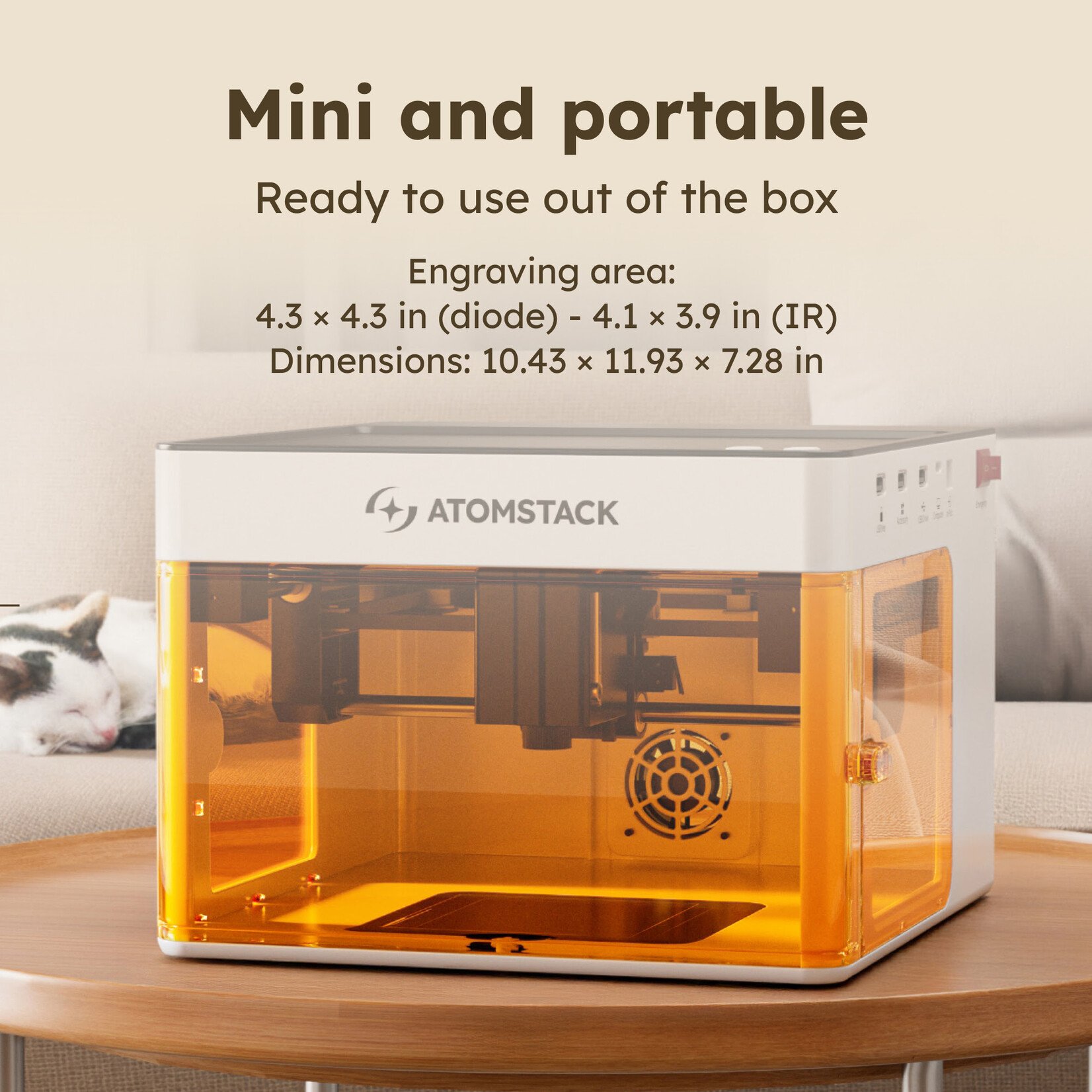 AtomStack P1 Dual Laser Engraver - 5 W Diode + 1.2 W IR