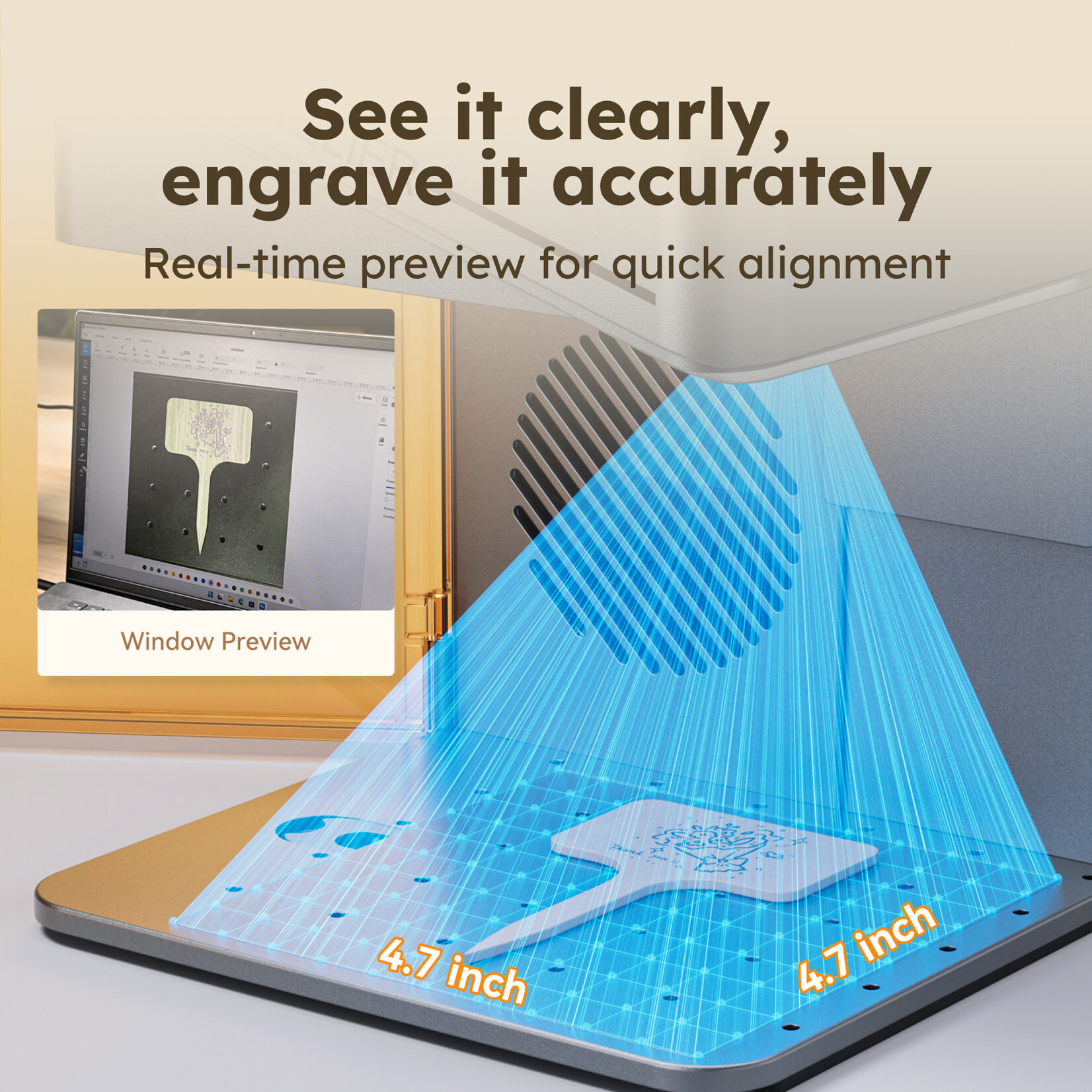 AtomStack Open Box Gold - Atelier Laser Engraver - 12 W Diode Galvo