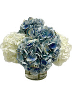Hydrangea x7 in 6" Cylinder-Light Blue & White (WM2)