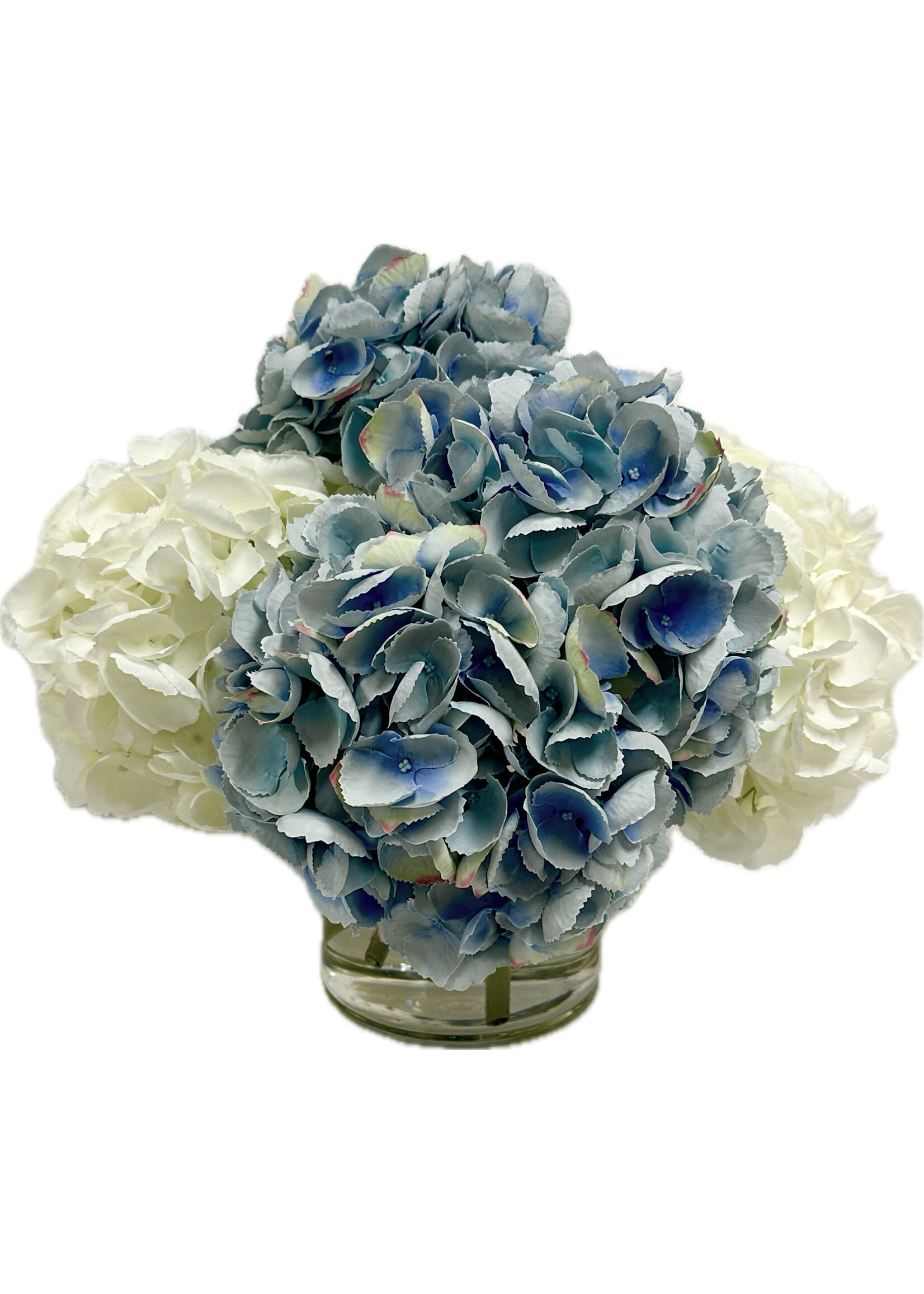 Hydrangea x7 in 6" Cylinder-Light Blue & White (WM2)