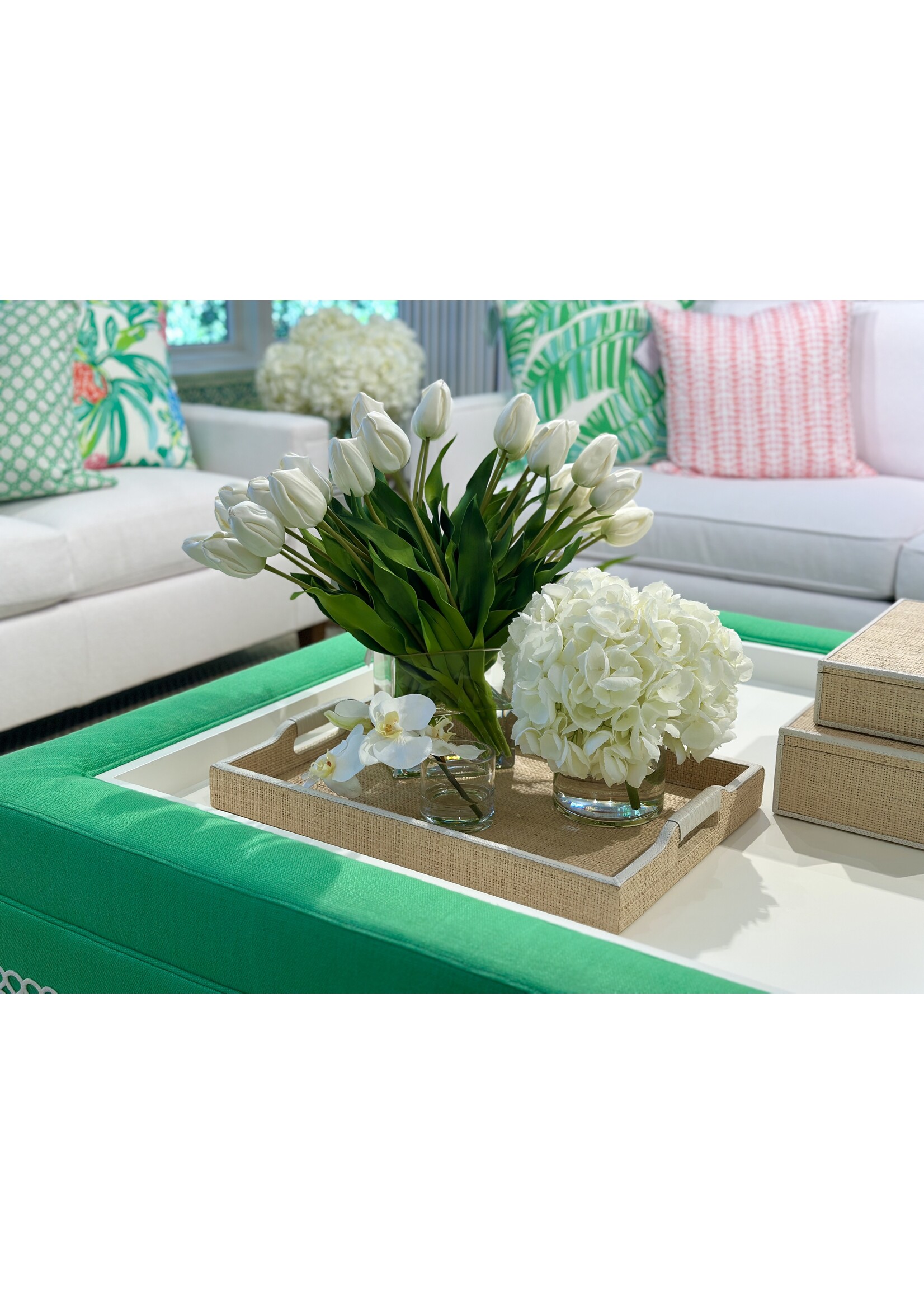 Dutch Tulips in Rectangle Vase-WH  (WM2)