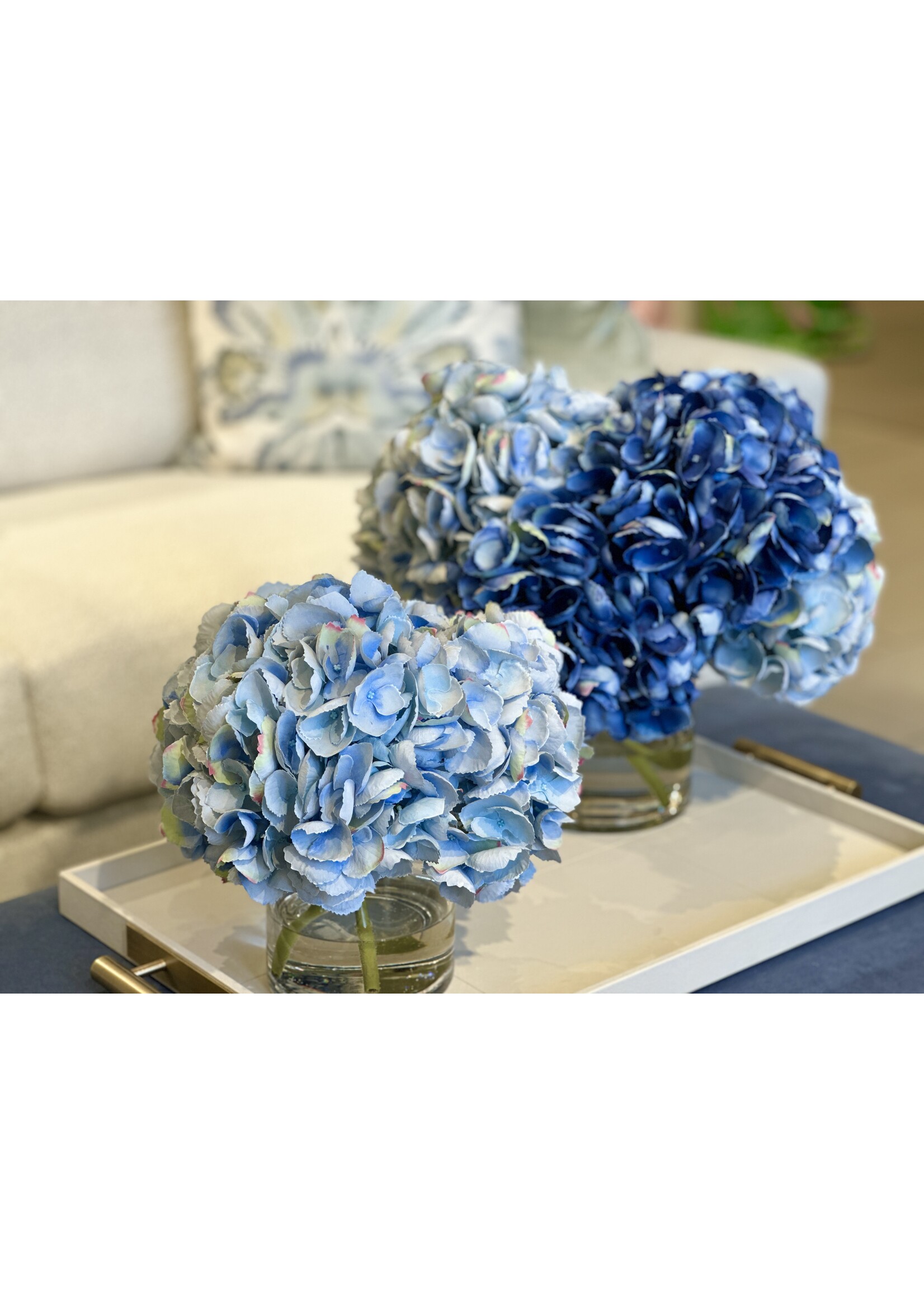 Hydrangea x7 in 6" Cylinder-Blue & Light Blue (WM2)