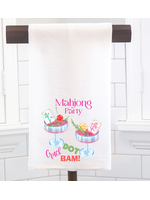 Preppy Chick Mahjong Party Flour Sack Tea Towel