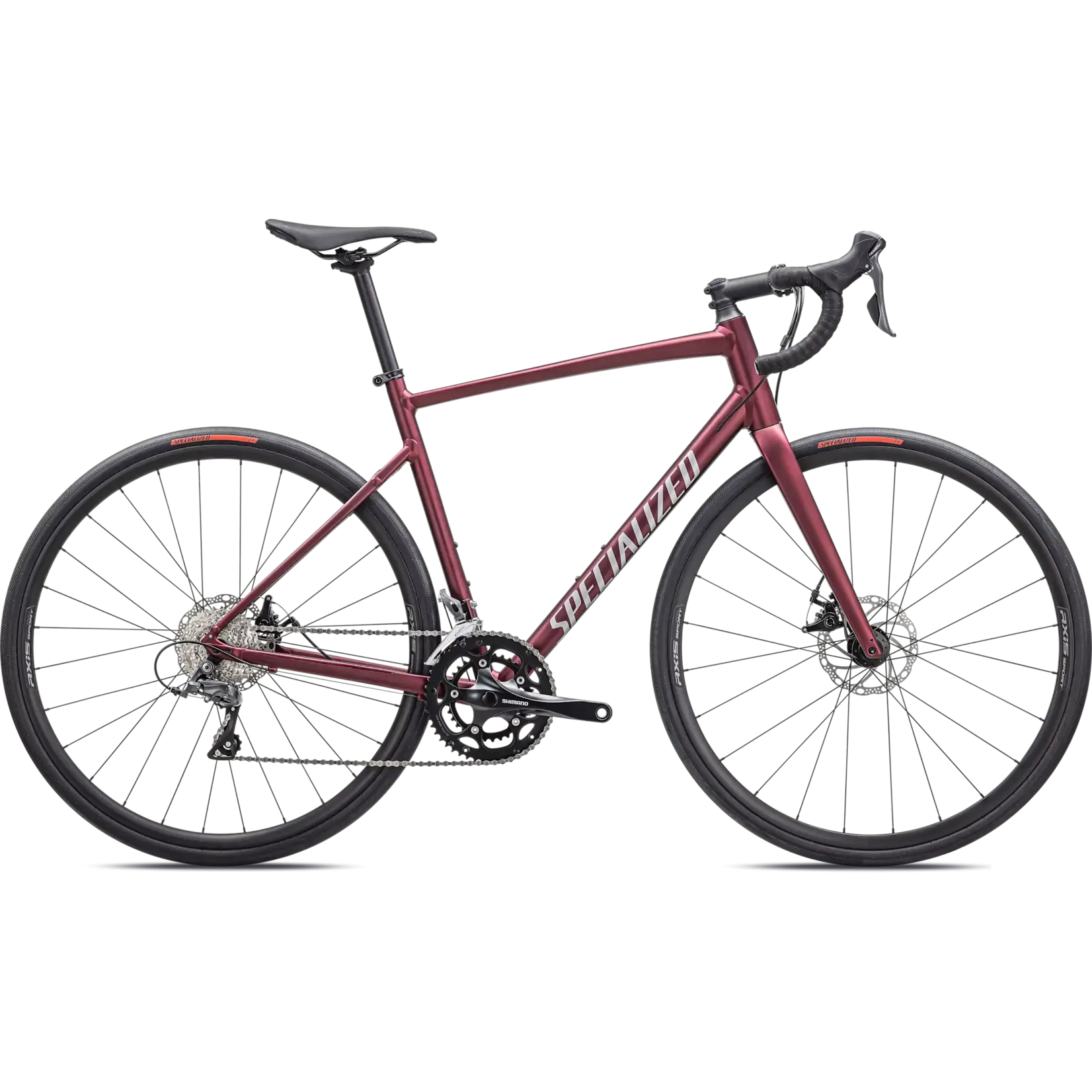 Specialized Allez E5 Satin Maroon Silver Dust Flo Red