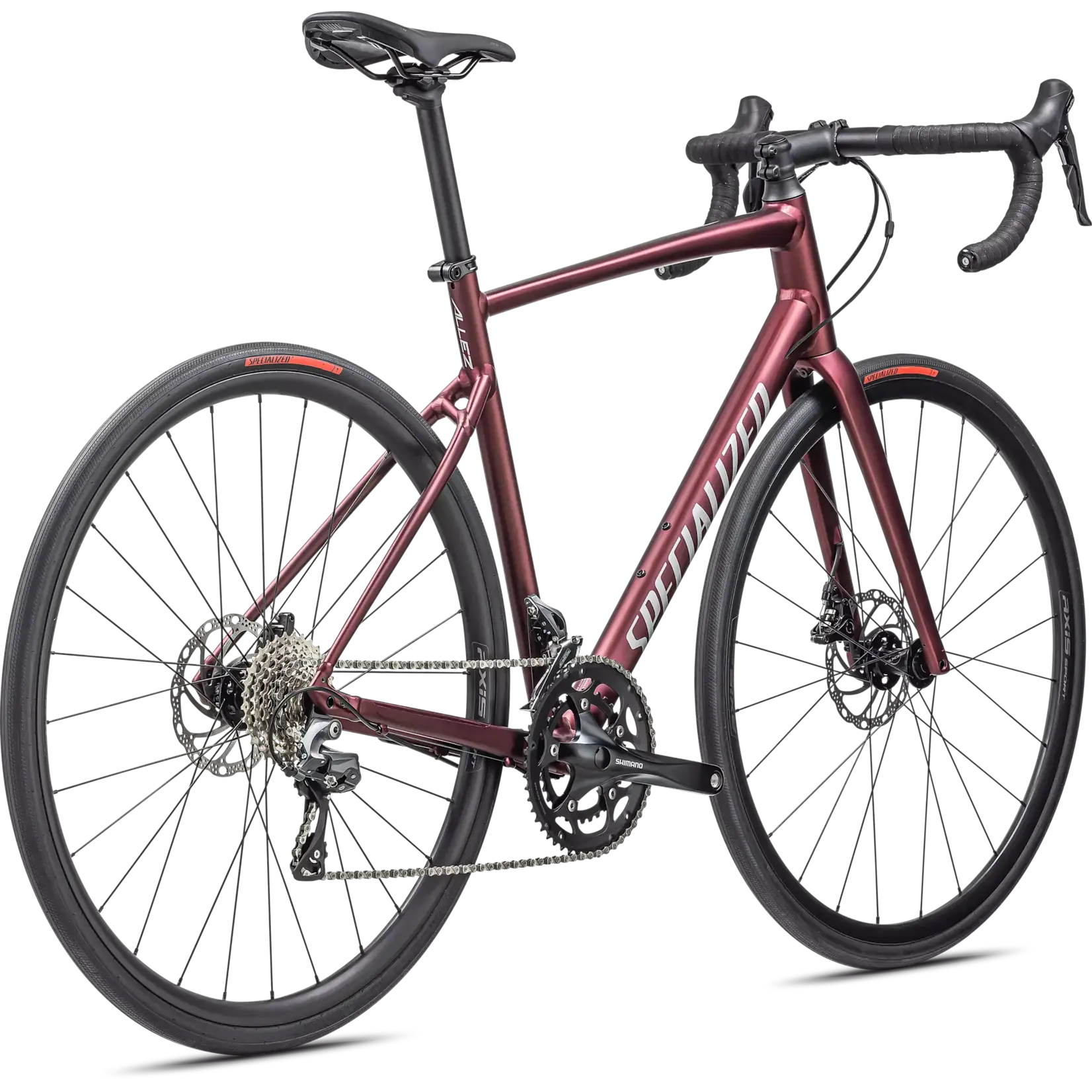 Specialized Allez E5 Satin Maroon Silver Dust Flo Red