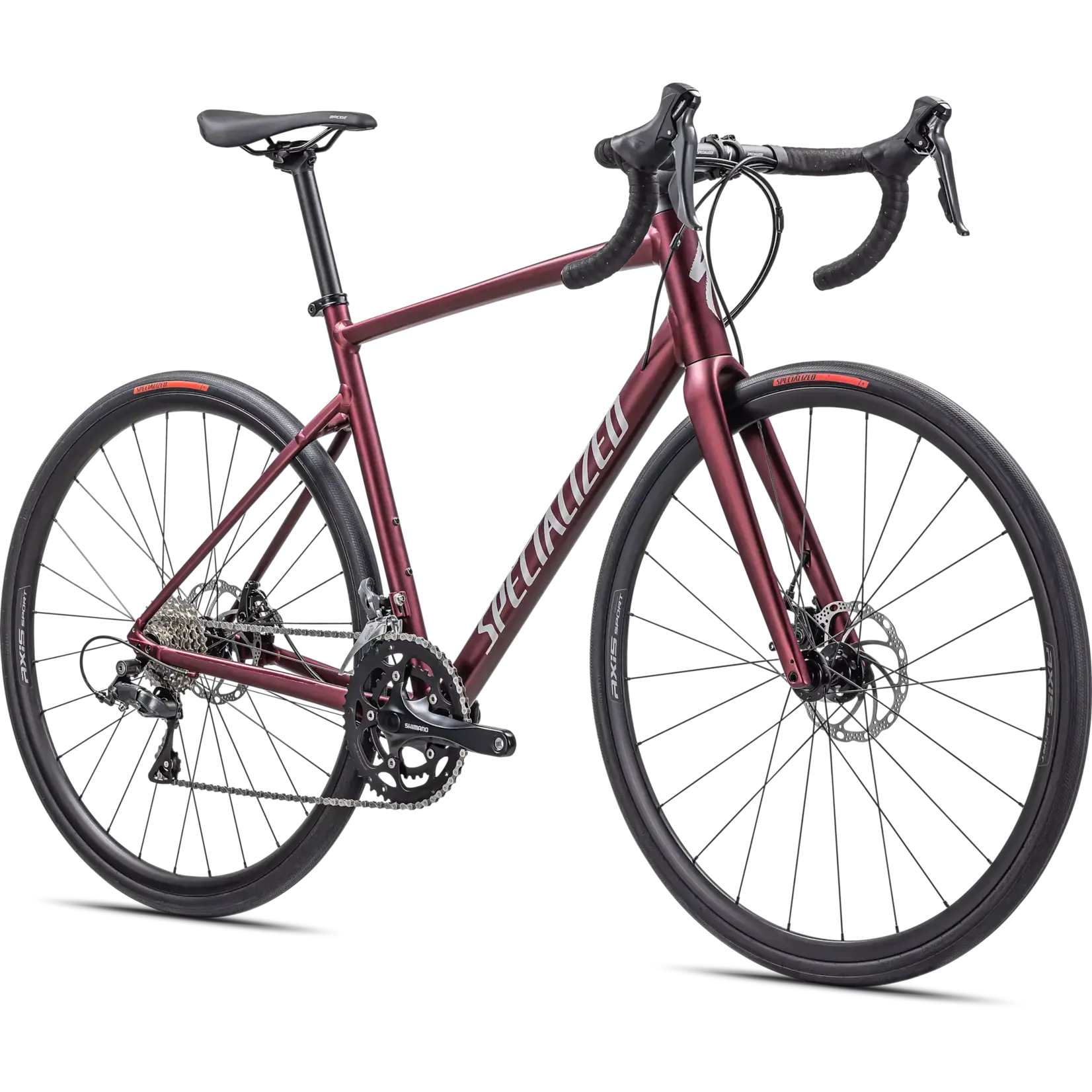 Specialized Allez E5 Satin Maroon Silver Dust Flo Red