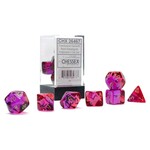 Chessex Chessex Gemini Translucent Red / Violet with Gold Polyhedral 7 die set