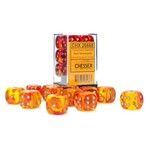 Chessex Chessex Gemini Translucent Red / Yellow with Gold 16 mm d6 12 die set