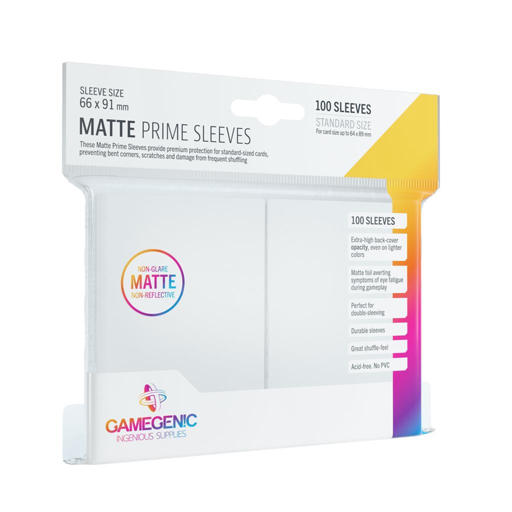 Gamegenic GameGenic Matte Prime Sleeves White 100 ct