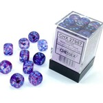 Chessex Chessex Nebula Nocturnal with Blue Luminary 12 mm d6 36 die set