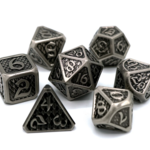 Die Hard Dice Die Hard Drakona Eldric Argentum Black with Silver Metal Polyhedral 7 die set
