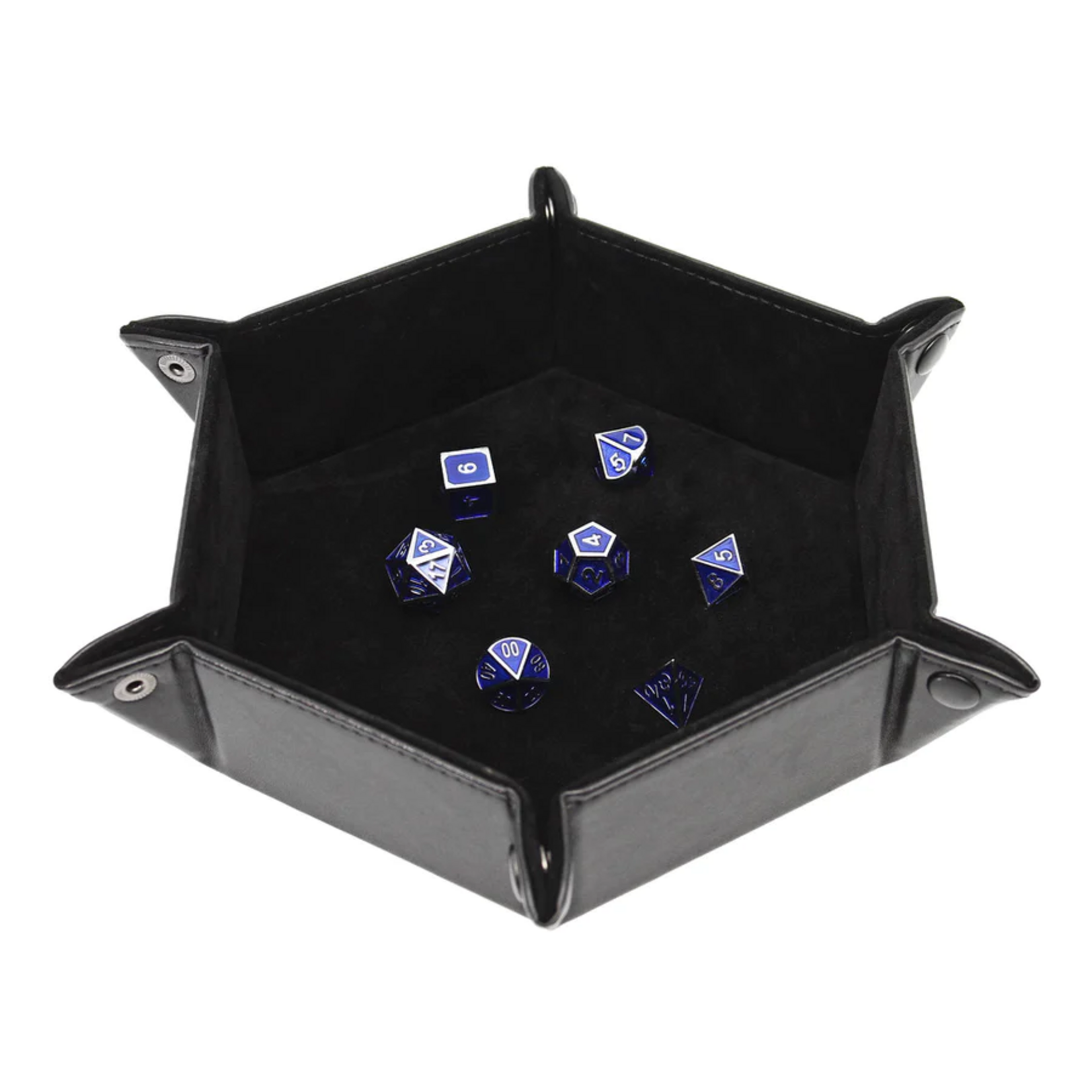 Forged Hexagon Snap Folding Dice Tray Black
