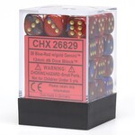 Chessex Chessex Gemini Blue / Red with Gold 12 mm d6 36 die set