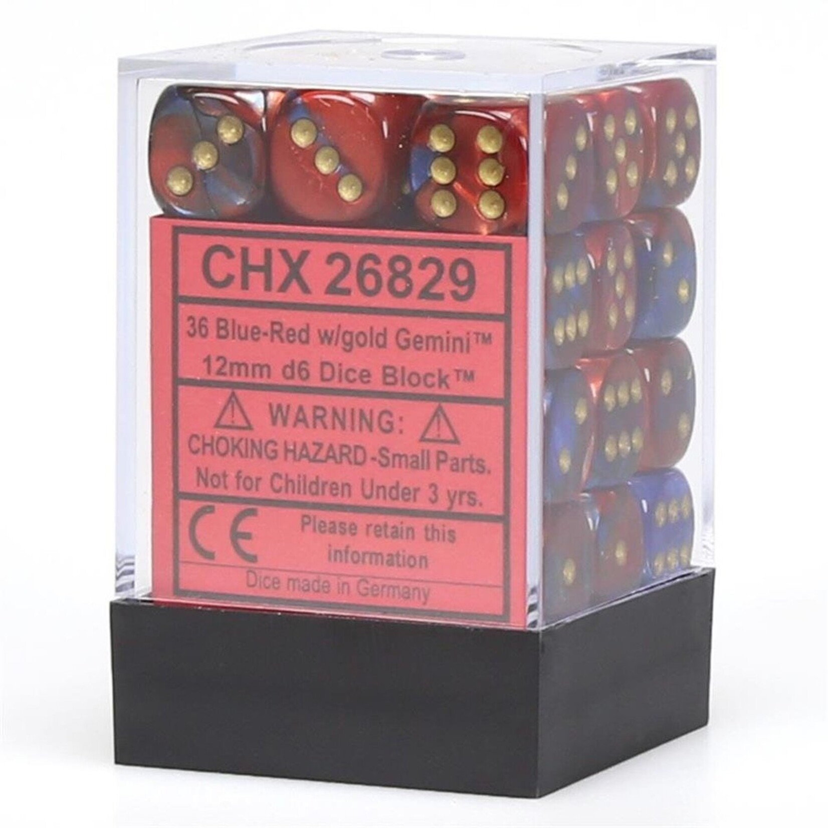 Chessex Chessex Gemini Blue / Red with Gold 12 mm d6 36 die set