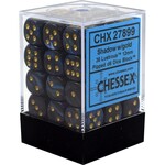 Chessex Chessex Lustrous Shadow / Gold with Black 12 mm d6 36 die set