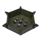 Forged Hexagon Snap Folding Dice Tray Green