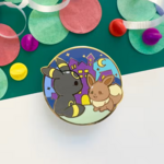 HeyyoJojo Pokemon Umbreon and Eevee Spooky Enamel Pin