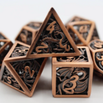 Foam Brain Games Dragon Essence Copper Hollow Metal Polyhedral 7 die set