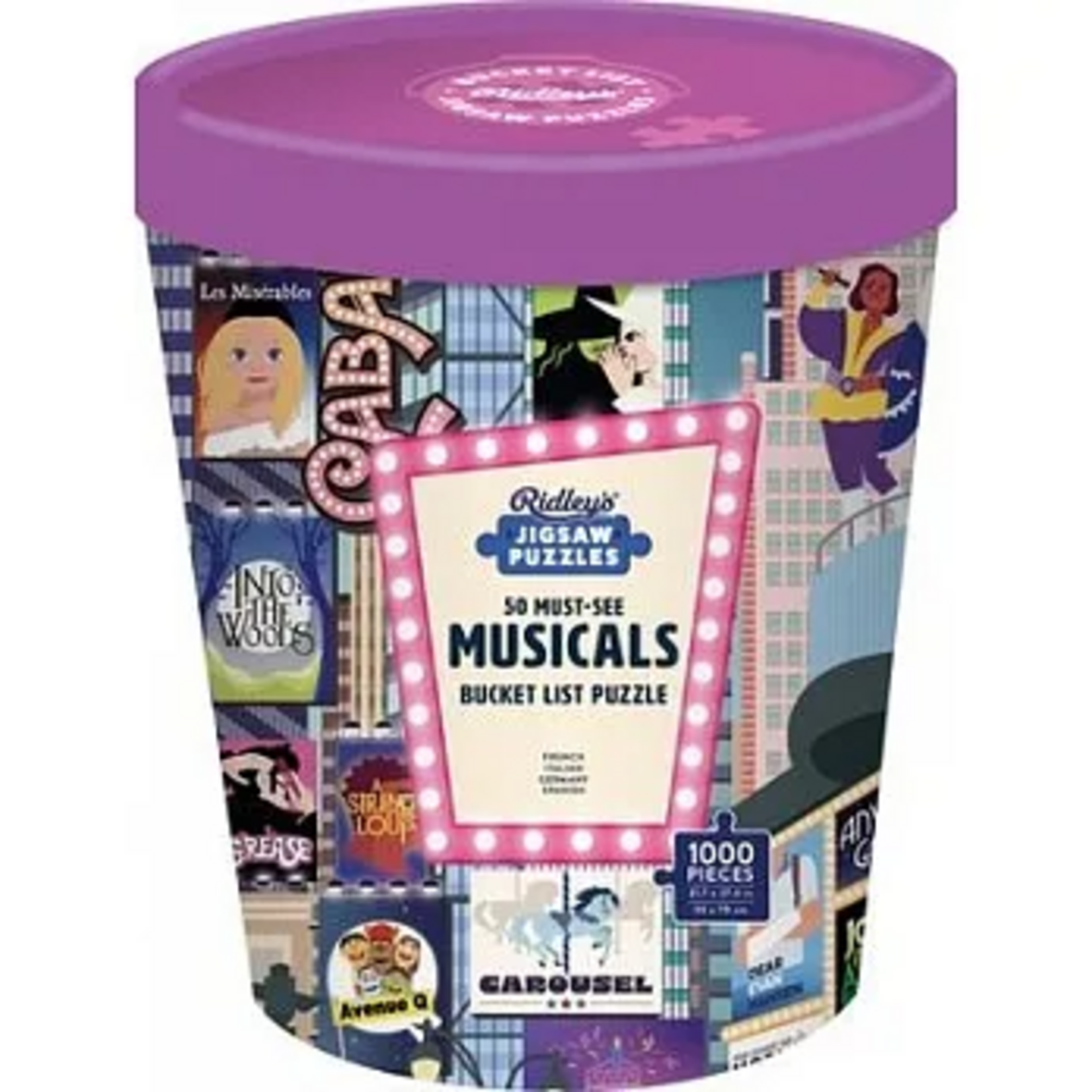 Ridley's Games 1000 pc Puzzle 50 Must-See Musicals Bucket List