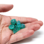 Die Hard Dice Die Hard Critlings Aqua Sparkle Teal w/ Grey Polyhedral 7 die set