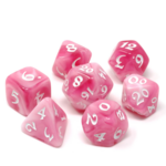 Die Hard Dice Die Hard RPG Set Elessia Sunrise Sonata Pink w/ White Polyhedral 7 die set