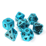 Die Hard Dice Die Hard Glacial Requiem Teal w/ Black RPG Polyhedral 7 die set