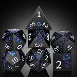 Dice Habit Dice Habit Sakura Black and Blue Metal and Enamel Polyhedral 7 die set