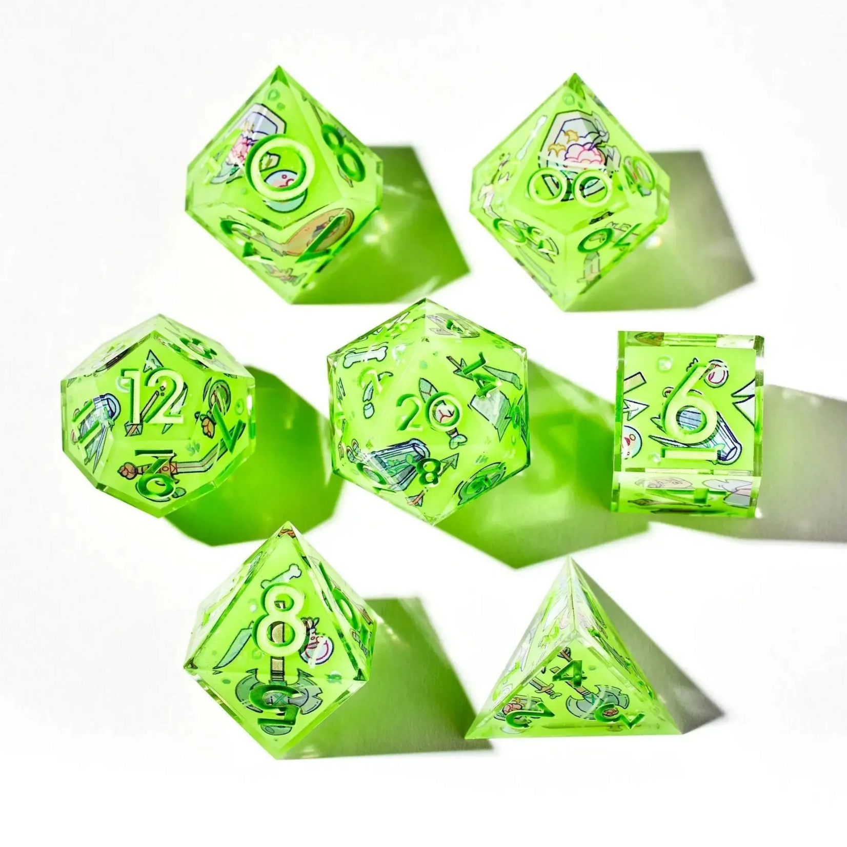 Dispel Dispel Death By Ooze Green w/ Green Iconic Polyhedral 7 die set