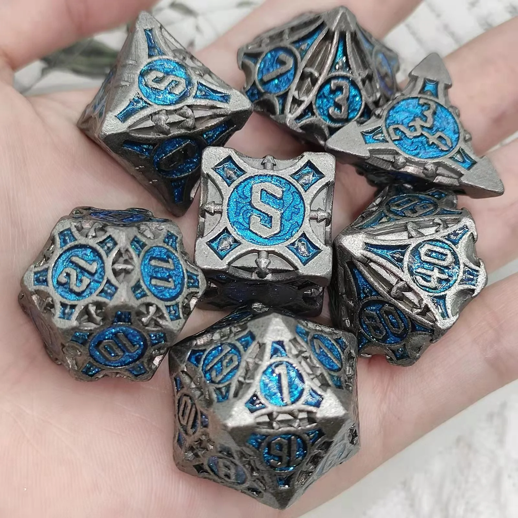 Foam Brain Games Cybernetic Arrow RPG Metal 7 die set