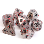 Die Hard Dice Die Hard Bloody Starrazor Silver and Red w/ Black RPG Polyhedral 7 die set