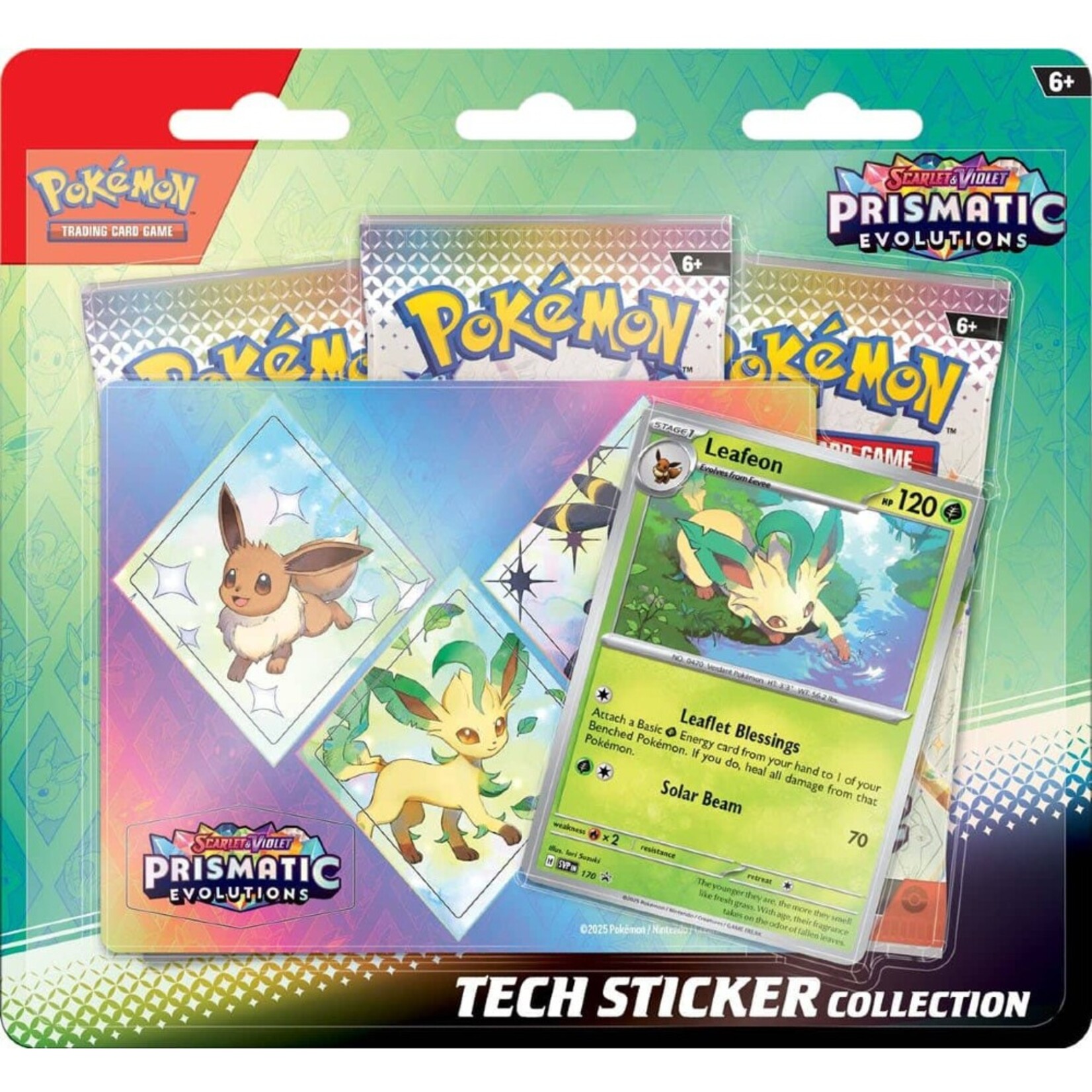 Pokemon Company International Pokemon Scarlet and Violet Prismatic Evolutions Tech Sticker Collection Leafeon