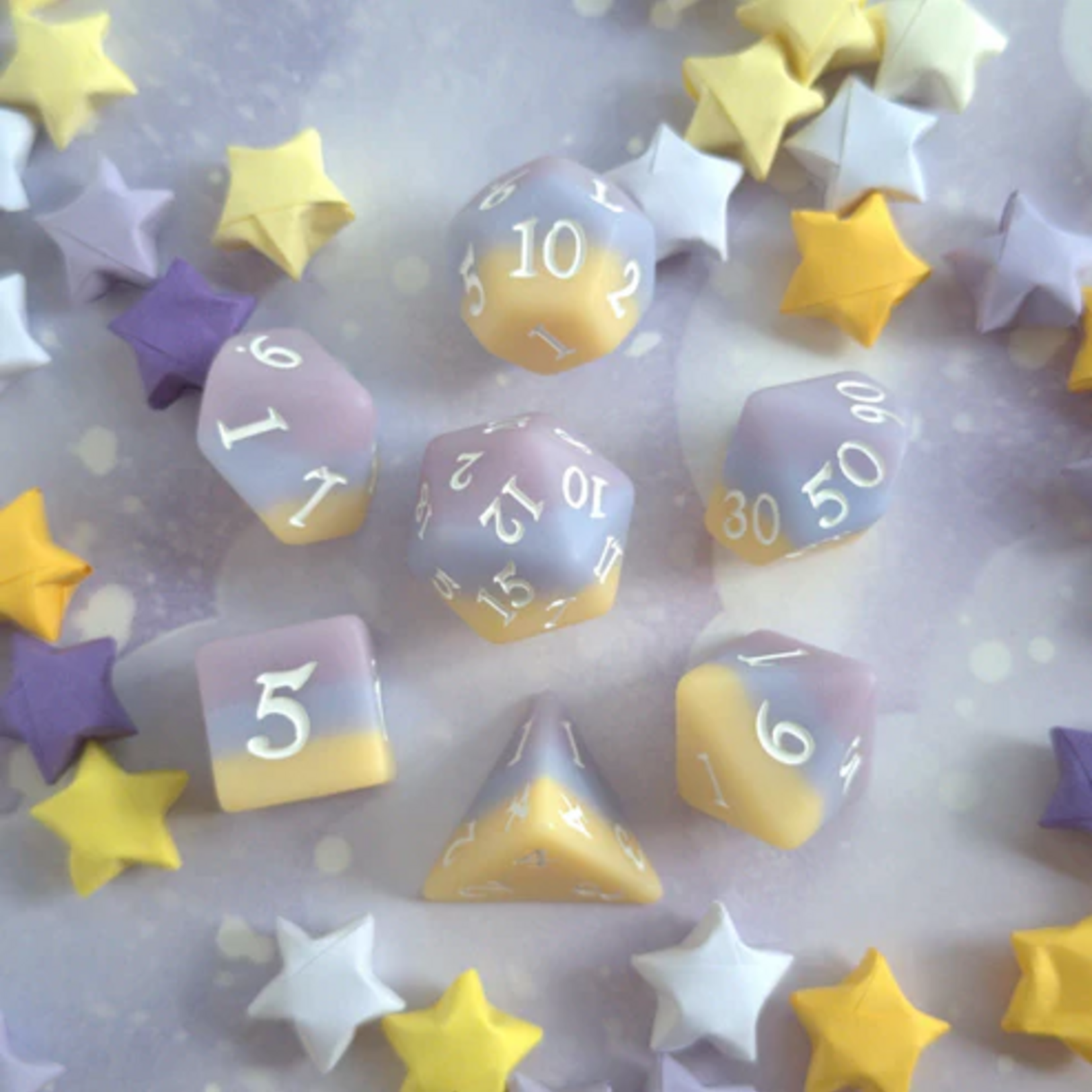 Fennek and Finch Dusk Polyhedral 7 die set