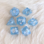Fennek and Finch Snowfall Polyhedral 7 die set