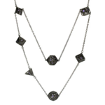 HYMGHO Dragon's Eye 7-die Necklace Gunmetal with Purple Gems