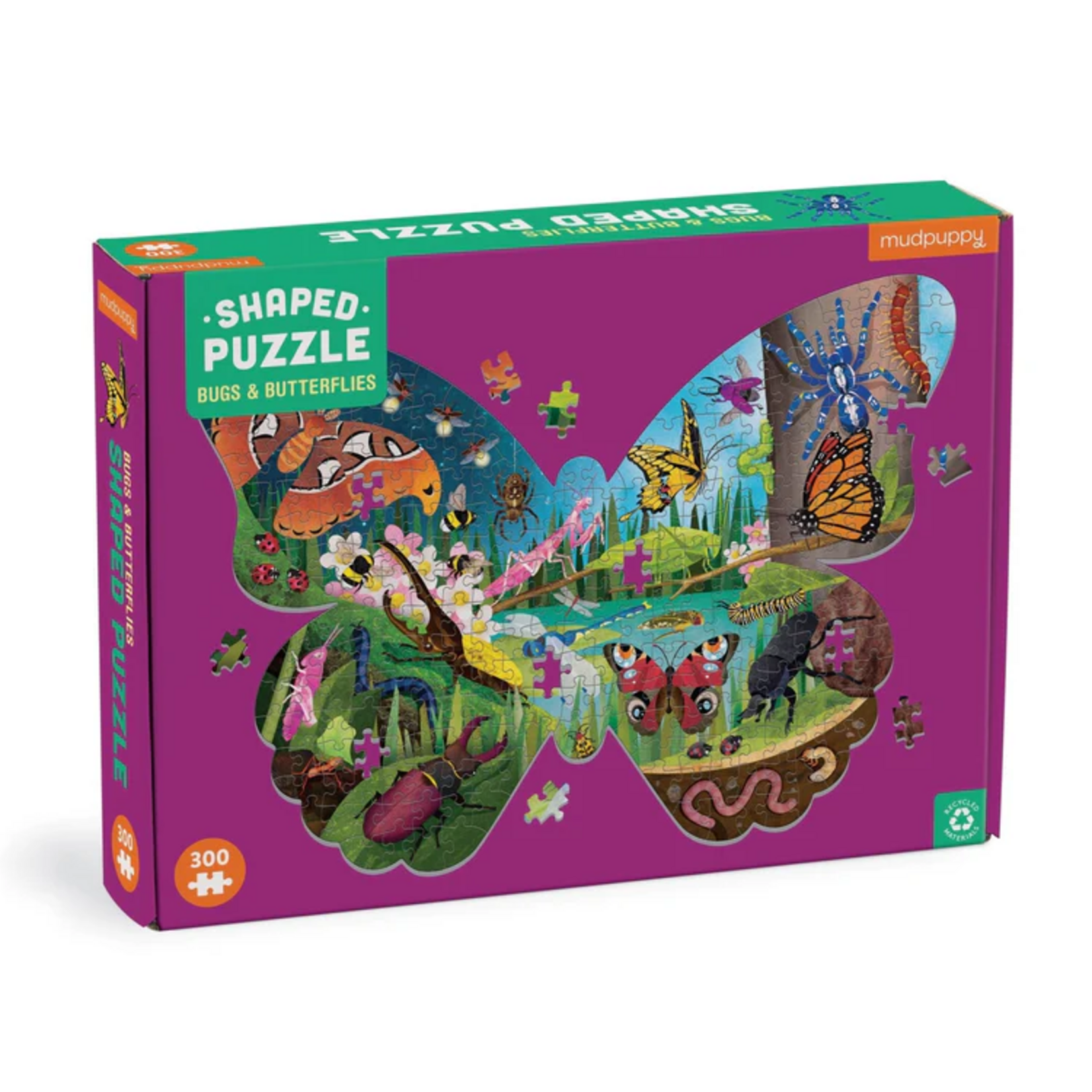 Mudpuppy 300 pc Shaped Puzzle Bugs and Butterflies