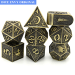 Dice Envy Dice Envy Champion Ancient Gold Metal Polyhedral 7 die set