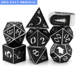 Dice Envy Dice Envy Shadowfell Black w/ Silver Metal Polyhedral 7 die set