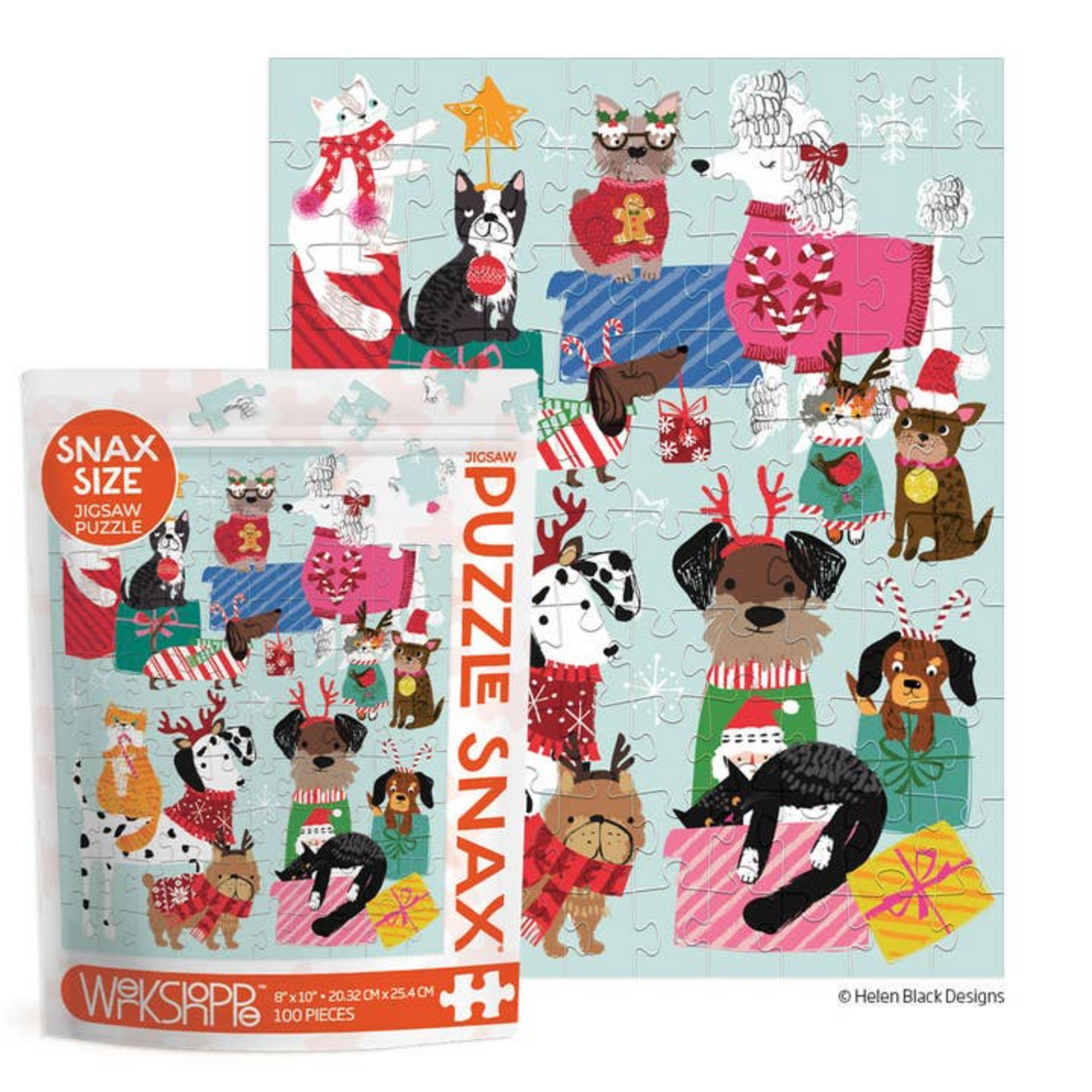 WerkShoppe 100 pc Puzzle Snax Holiday Gift Exchange