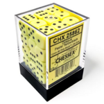 Chessex Chessex Opaque Pastel Yellow w/ Black 12 mm d6 36 die set