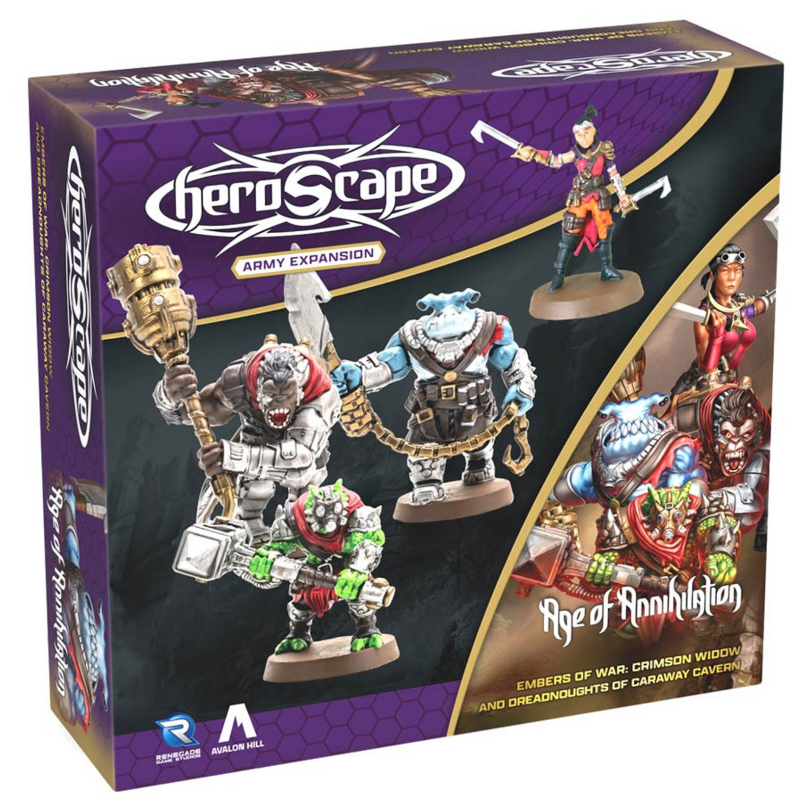 Renegade Game Studios Heroscape Crimson Widow and Dreadnoughts of Caraway Cavern Army Expansion
