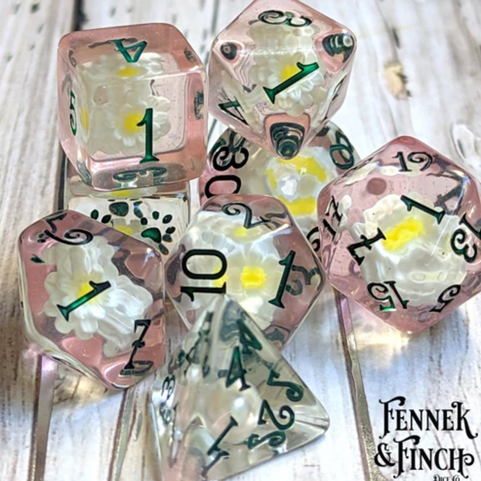 Fennek and Finch Lily Clear Pink with Faux Flowers Polyhedral 8 die set
