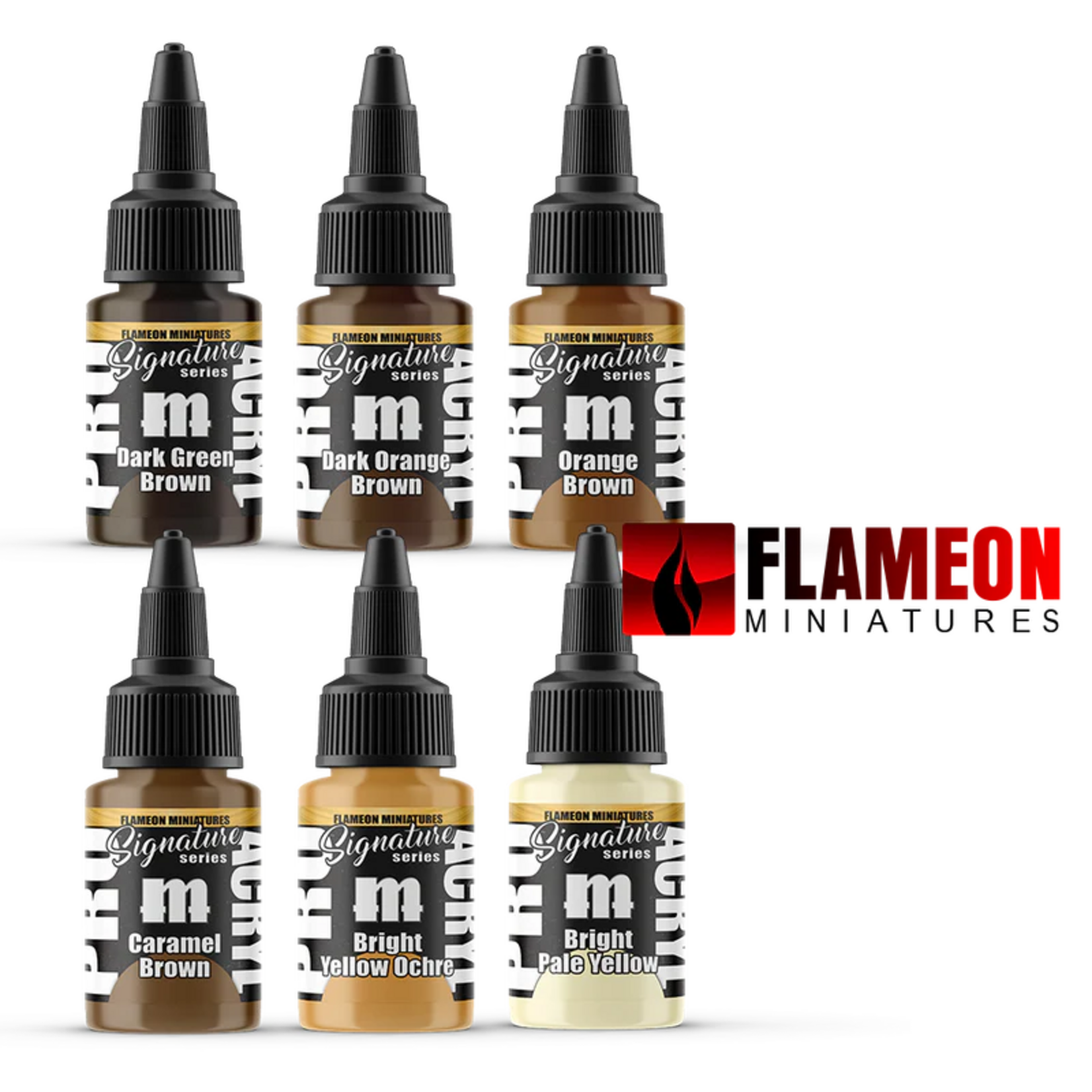 Monument Hobbies Pro Acryl Signature Series Set 5 Flameon Miniatures Paint Set