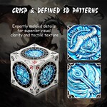 Dice Habit Dice Habit Cube Spinner Dice Blue and Silver