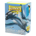 Arcane Tinmen Dragon Shield Sleeves Matte Dual Sky Blue and Silver 100 ct