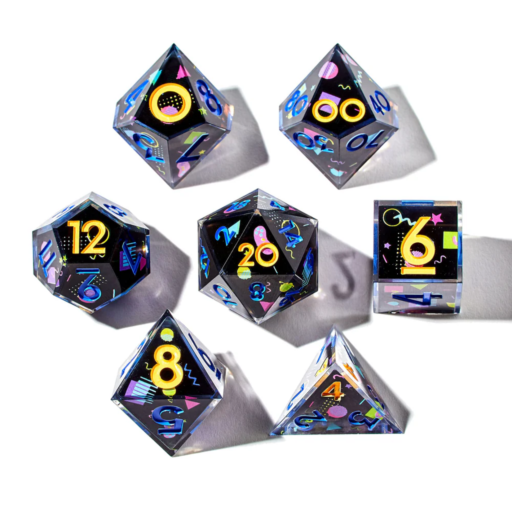 Dispel Dispel The Power Glove Black w/ Yellow Iconic Polyhedral 7 die set