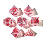 Dispel Dispel Heartbloom Transparent w/ Red Iconic Polyhedral 7 die set